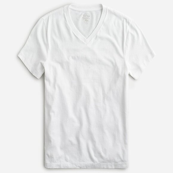 J. Crew Broken-in short-sleeve V-neck T-shirt AH919 Large White - Picture 1 of 3